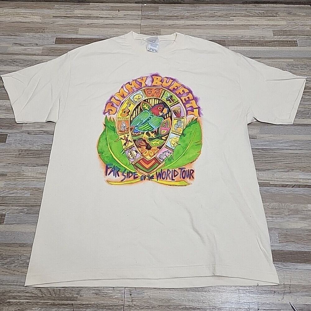 2002 Jimmy Buffett Far Side Of The World Tour Vintage T-shirt Mens XL